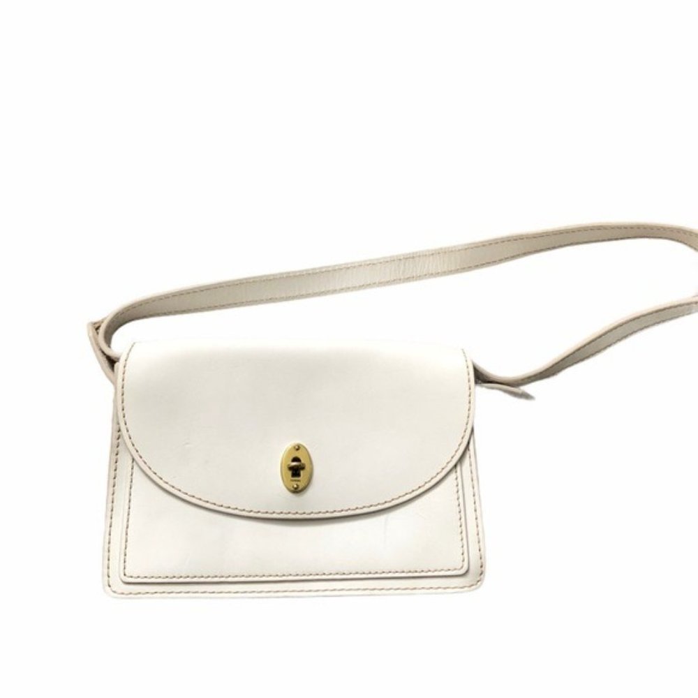 Fossil hard white cow hide leather shoulder bag